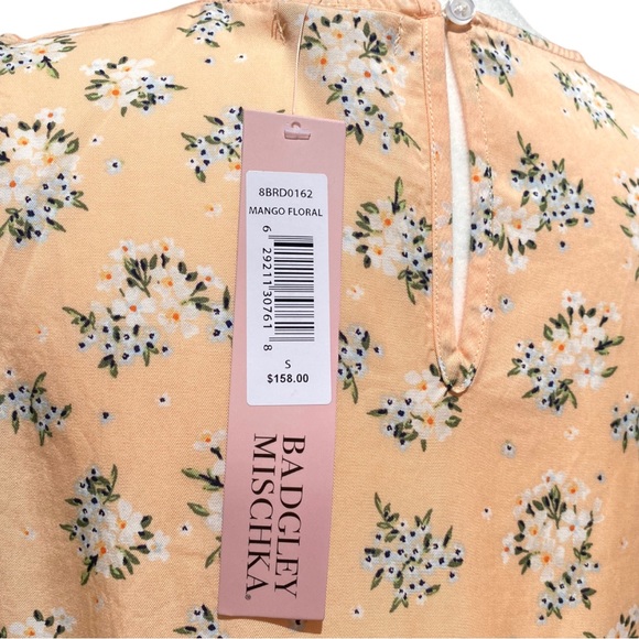 NWT BADGLEY MISCHKA STUDIO Floral Mango Peach Sleeveless Maxi Sun Dress Small - Picture 5 of 6